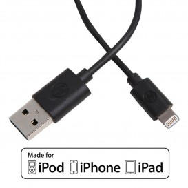 Pack 2 en 1 noir MFI cable...