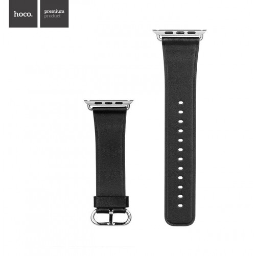 Bracelet Cuir Hoco Noir Apple Watch 42mm MacManiack non trie - SOSav.fr