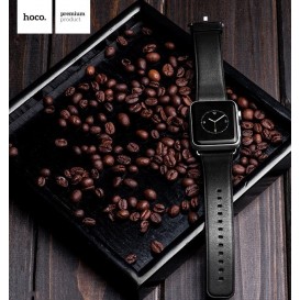 Bracelet Cuir Hoco Noir Apple Watch 42mm MacManiack non trie - SOSav.fr