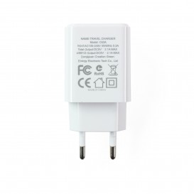 Double chargeur secteur 2.1A avec indicateur de puissance
