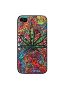 Coque colorée feuille de cannabis pour iPhone 4 4S