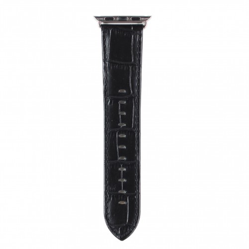 Bracelet cuir crocodile noir iSmile pour Apple Watch 38mm & 40mm