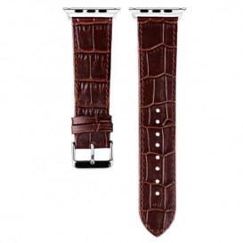 Bracelet cuir crocodile brun iSmile pour Apple Watch 38mm & 40mm