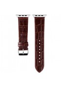 Bracelet cuir crocodile brun iSmile pour Apple Watch 38mm & 40mm