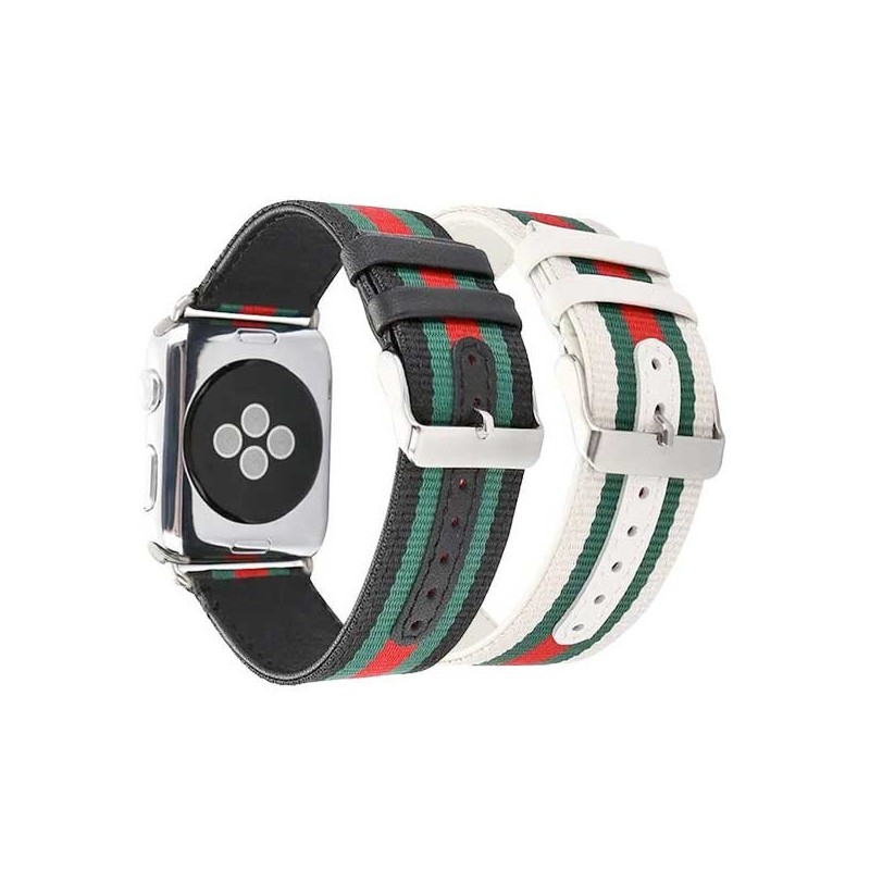 Bracelet Nylon Tressé + cuir Apple Watch 38mm & 40mm Bracelet Nylon Tressé + cuir Apple Watch 38mm & 40mm
