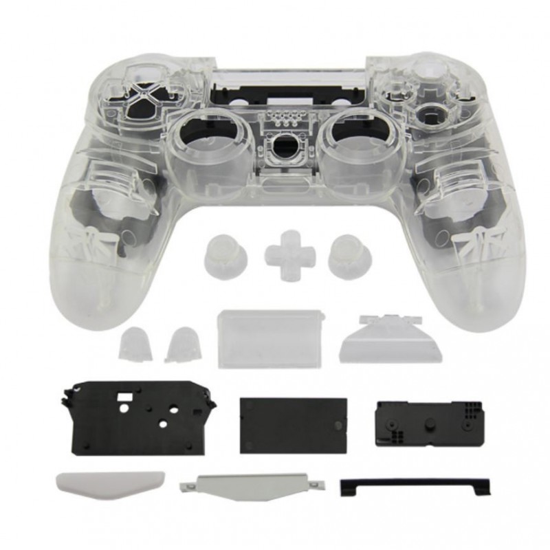 Coque DualShock 4 Transparente + boutons Coque DualShock 4 Transparente + boutons