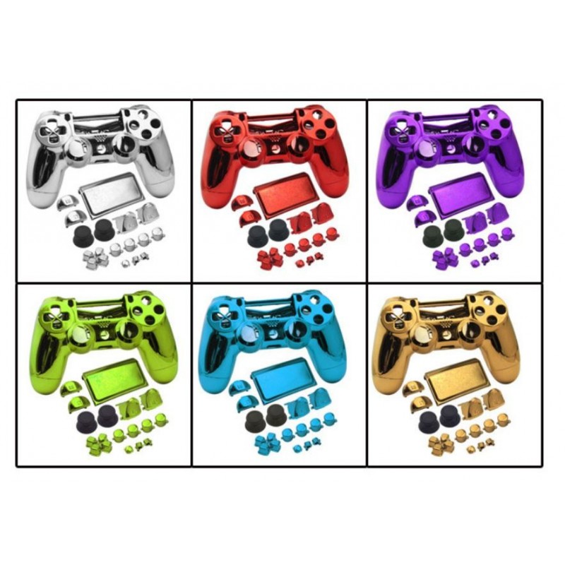 Coque DualShock 4 V2 Chrome + boutons (PS4 Slim) Coque DualShock 4 V2 Chrome + boutons (PS4 Slim)