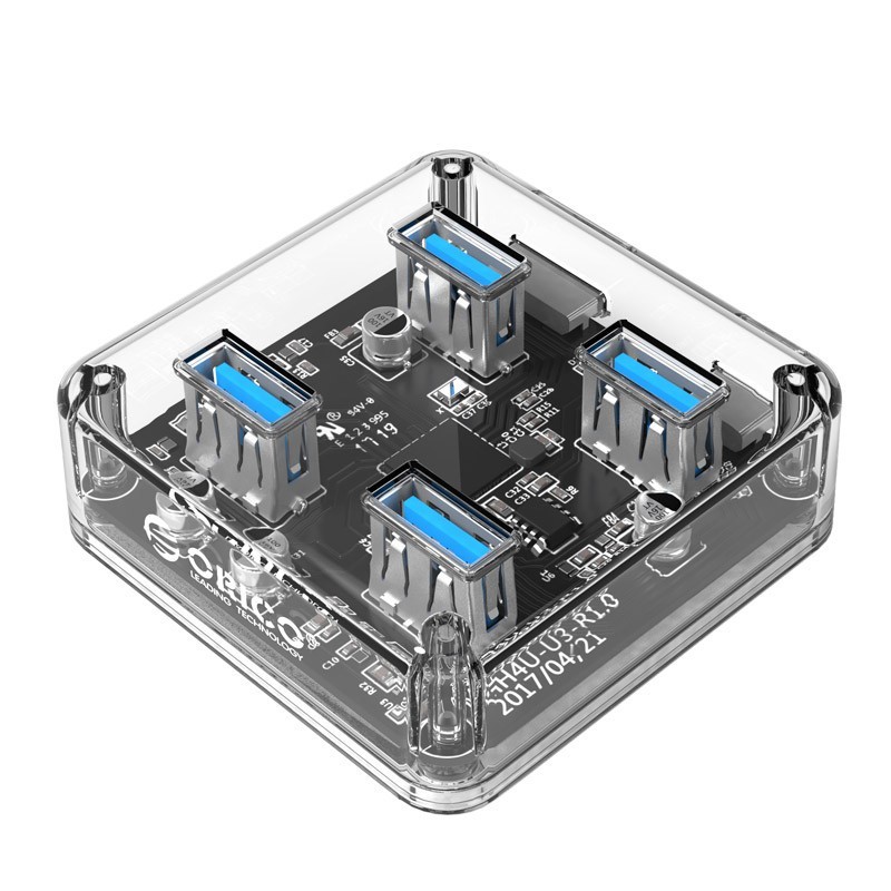 Hub 4 USB 3.0 Transparent (Modèle Carré) Hub 4 USB 3.0 Transparent (Modèle Carré)