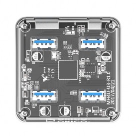 Hub 4 USB 3.0 Transparent (Modèle Carré)