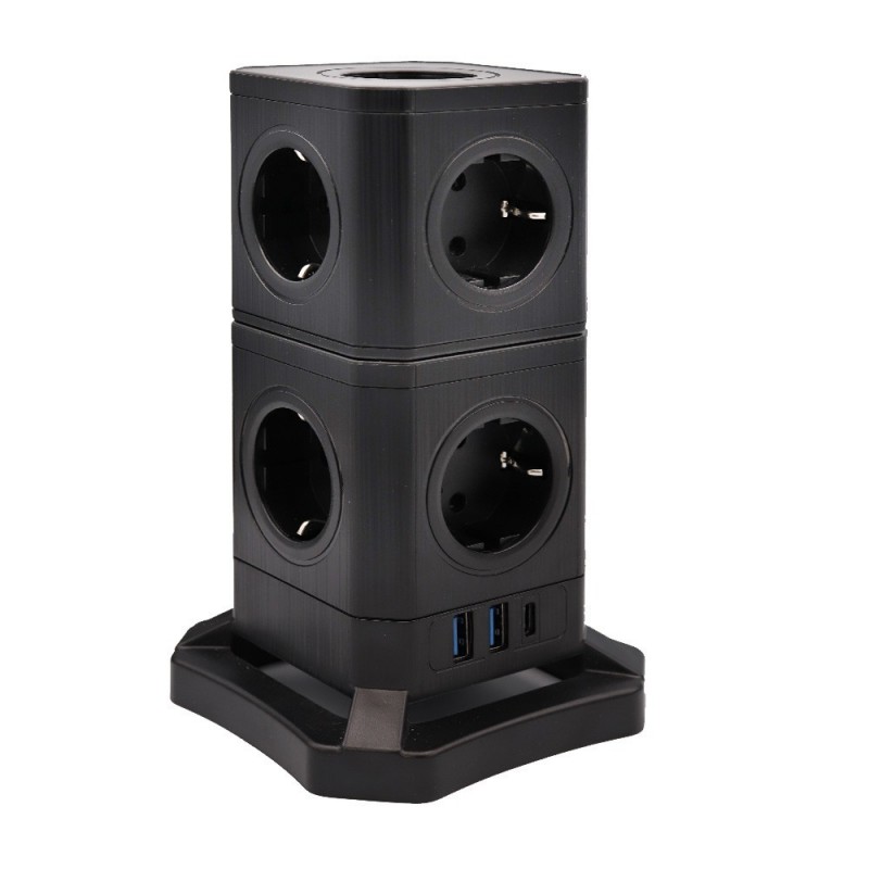 Tour 9 prises modulable + 2 USB + 1 USB type C Tour 9 prises modulable + 2 USB + 1 USB type C