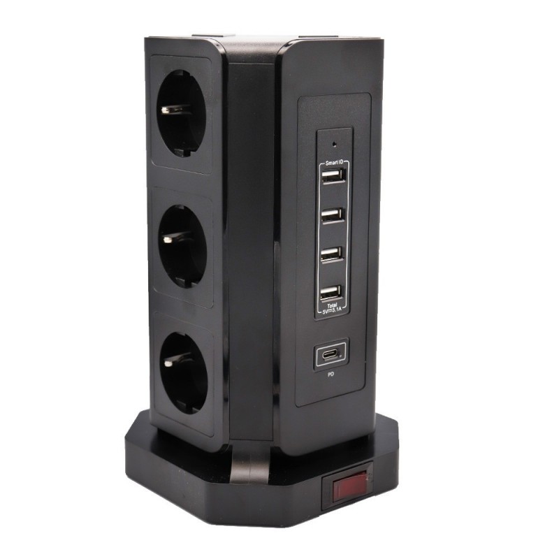 Tour 9 prises + 4 USB + 1 USB type C Tour 9 prises + 4 USB + 1 USB type C