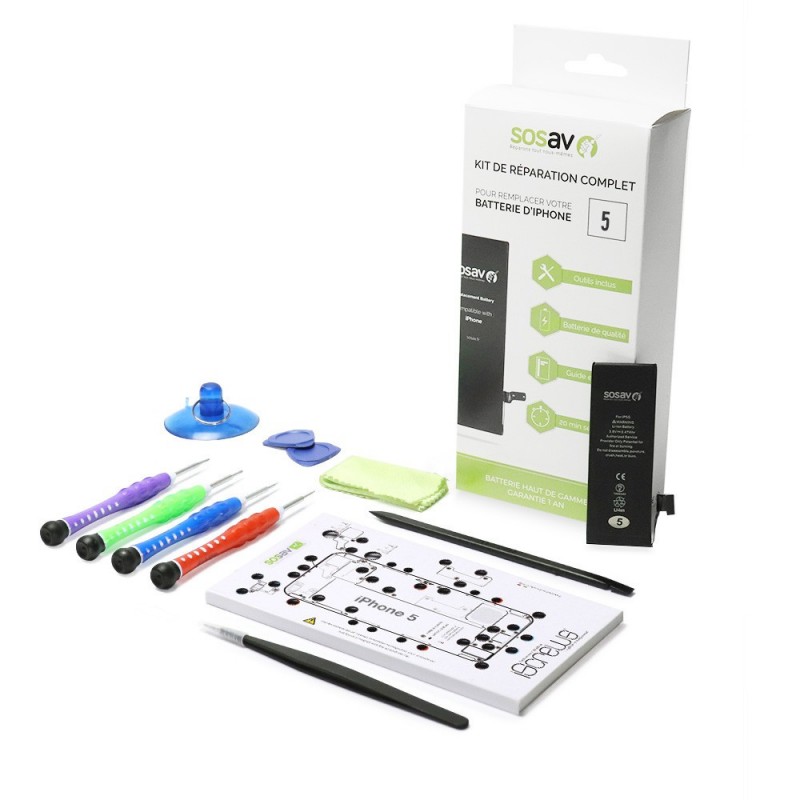Kit réparation batterie - iPhone 5 Kit réparation batterie - iPhone 5