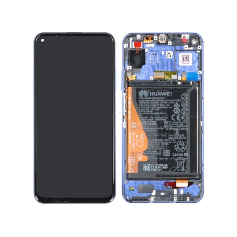 Ecran complet pré-monté sur châssis + batterie - Huawei Honor 20 / Nova 5T Bleu Ecran complet pré-monté sur châssis + batterie - Huawei Honor 20 / Nova 5T Bleu