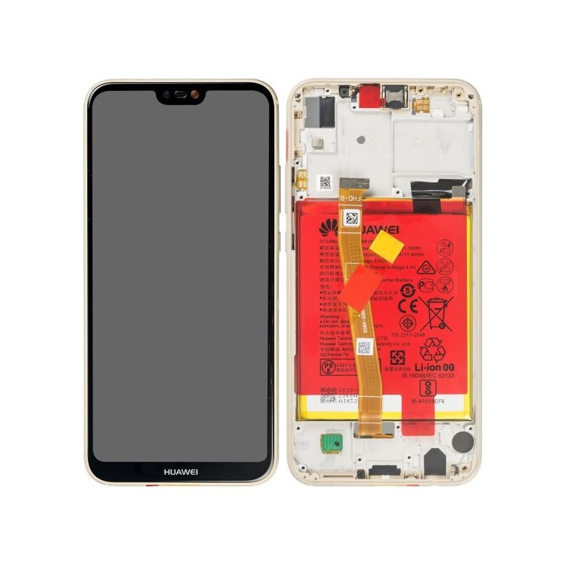 Ecran complet pré-monté sur châssis + batterie - Huawei P 20 Lite Or Ecran complet pré-monté sur châssis + batterie - Huawei P 20 Lite Or