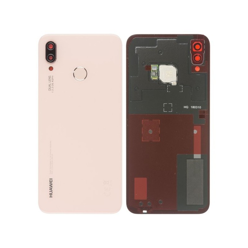 Vitre arrière avec lecteur d'empreintes digitales - Huawei P 20 Lite Rose Vitre arrière avec lecteur d'empreintes digitales - Huawei P 20 Lite Rose