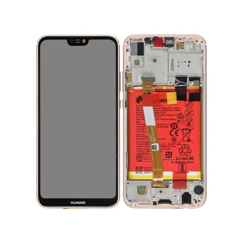 Ecran complet pré-monté sur châssis + batterie - Huawei P 20 Lite Rose Sakura Ecran complet pré-monté sur châssis + batterie - Huawei P 20 Lite Rose Sakura