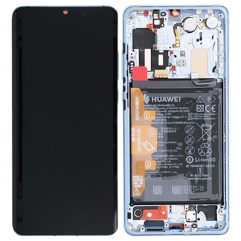 Ecran complet pré-monté sur châssis + batterie pour Huawei P30 Pro New Edition Argent Ecran complet pré-monté sur châssis + batterie pour Huawei P30 Pro New Edition Argent