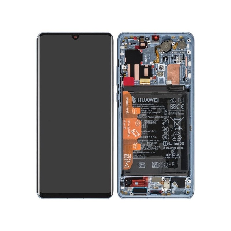 Ecran Complet pré-monté sur châssis Nacré + Batterie - Huawei P30 Pro Ecran Complet pré-monté sur châssis Nacré + Batterie - Huawei P30 Pro
