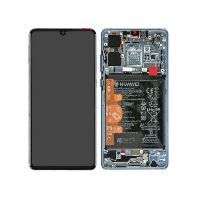 Ecran complet pré-monté sur châssis + batterie pour Huawei P30 Blanc Nacré Ecran complet pré-monté sur châssis + batterie pour Huawei P30 Blanc Nacré