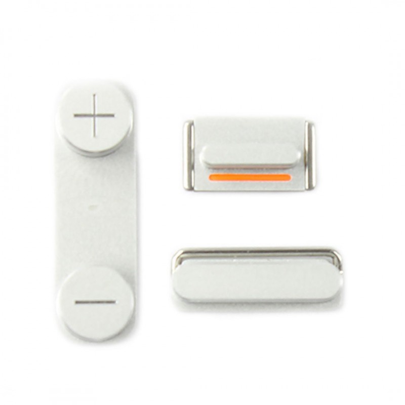 Kit Boutons : Power, Silencieux, Volume - iPhone 5 Blanc Kit Boutons : Power, Silencieux, Volume - iPhone 5 Blanc