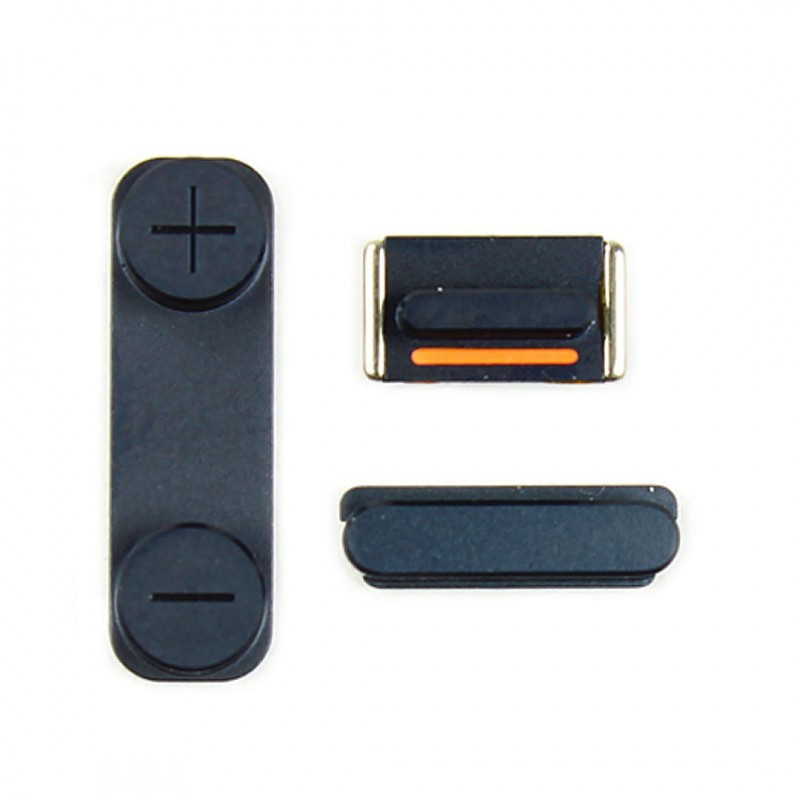 Kit Boutons : Power, Silencieux, Volume - iPhone 5 Noir Kit Boutons : Power, Silencieux, Volume - iPhone 5 Noir