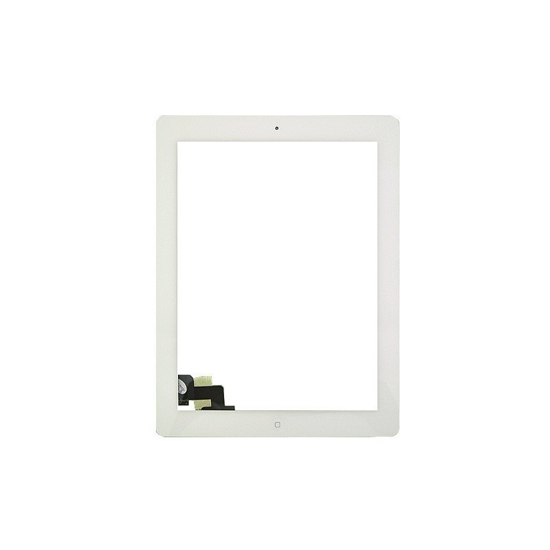 Vitre tactile blanche avec bouton home - iPad 2 Blanc - Photo 1 Vitre tactile blanche avec bouton home - iPad 2 Blanc - Photo 1