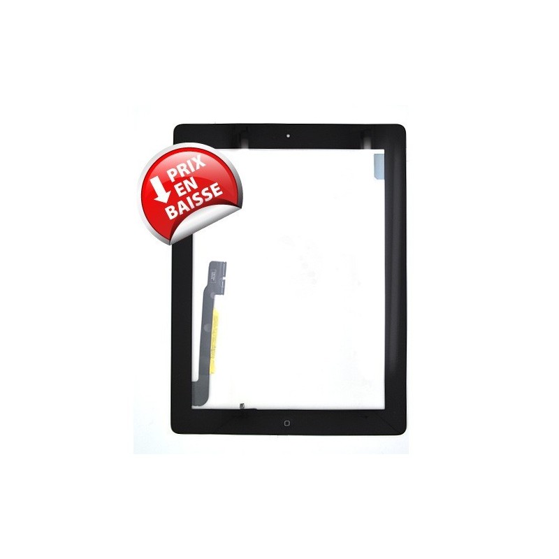 Vitre tactile noire avec bouton home - iPad 3 Noir (Qualité Premium) - Photo 1 Vitre tactile noire avec bouton home - iPad 3 Noir (Qualité Premium) - Photo 1