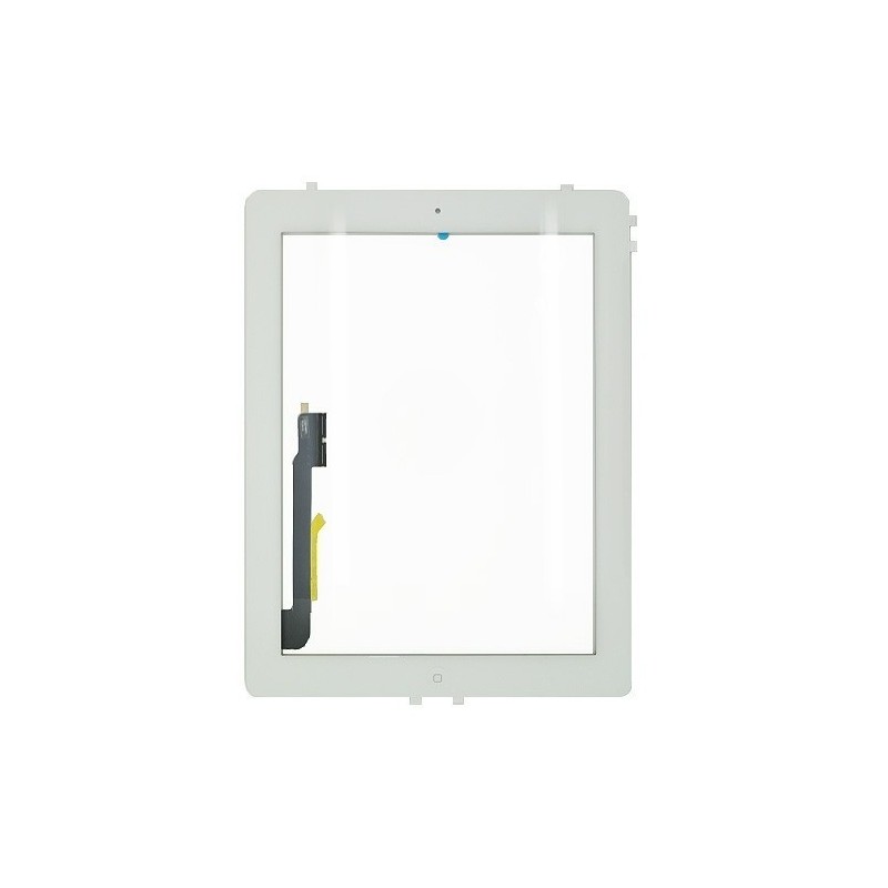 Vitre tactile blanche avec bouton home - iPad 4 Blanc - Photo 1 Vitre tactile blanche avec bouton home - iPad 4 Blanc - Photo 1