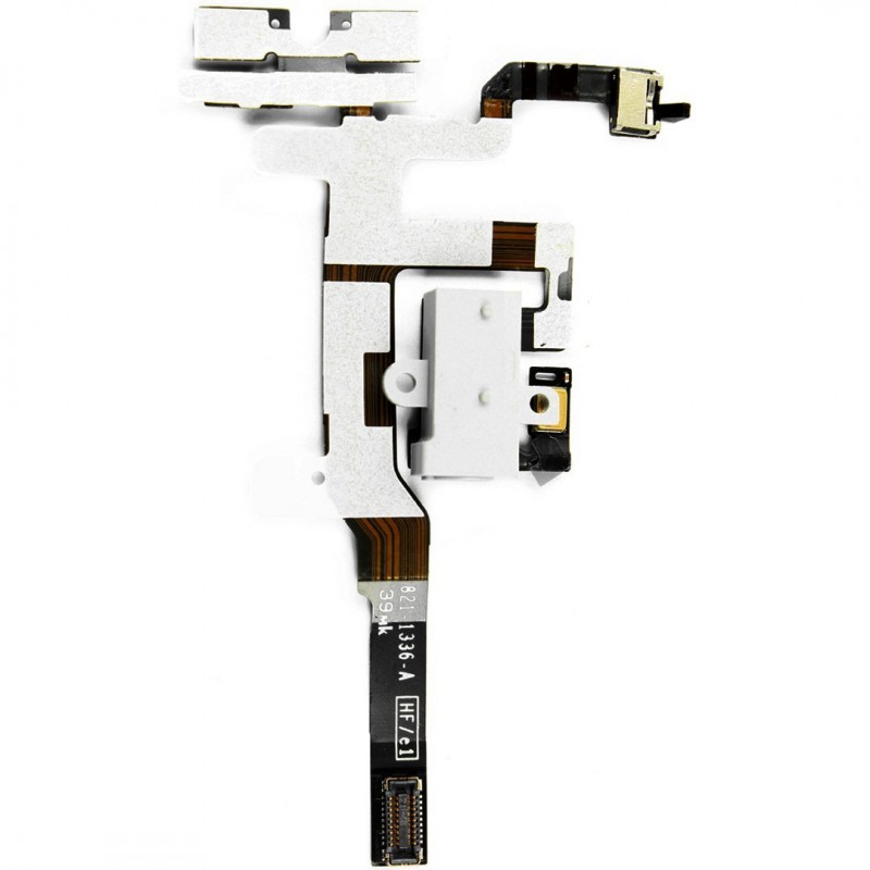 Nappe prise jack - vibreur - volume - iPhone 4S blanc Nappe prise jack - vibreur - volume - iPhone 4S blanc