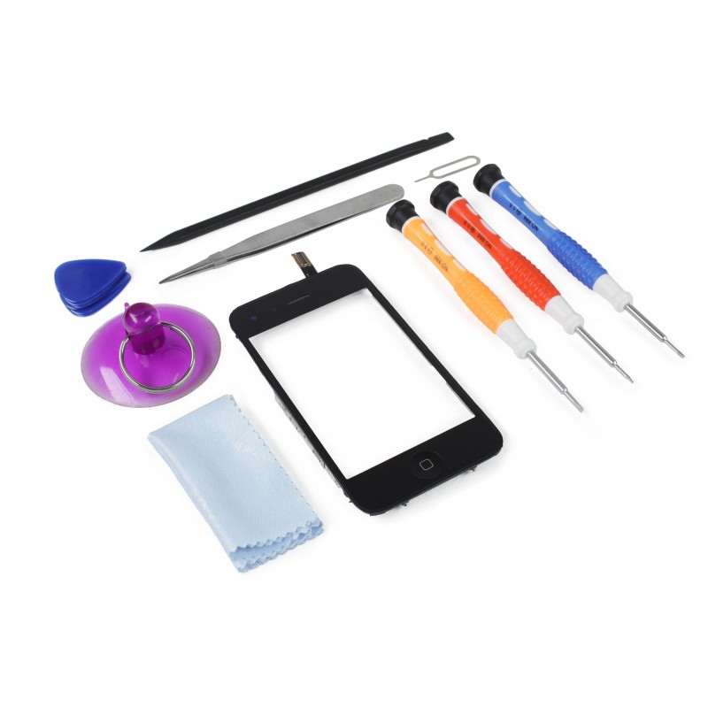 Kit Réparation Bloc Vitre Tactile Noir - iPhone 3G Kit Réparation Bloc Vitre Tactile Noir - iPhone 3G