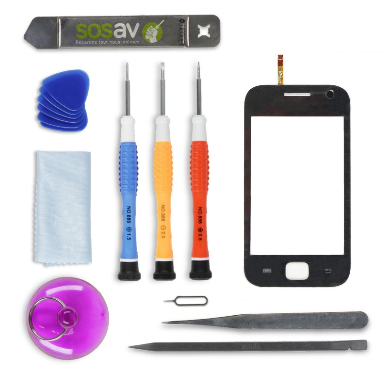 Kit de réparation Vitre Tactile Noire - Galaxy Ace Duos Kit de réparation Vitre Tactile Noire - Galaxy Ace Duos