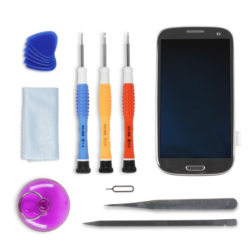 Kit réparation écran complet GRIS - Galaxy S3 Kit réparation écran complet GRIS - Galaxy S3
