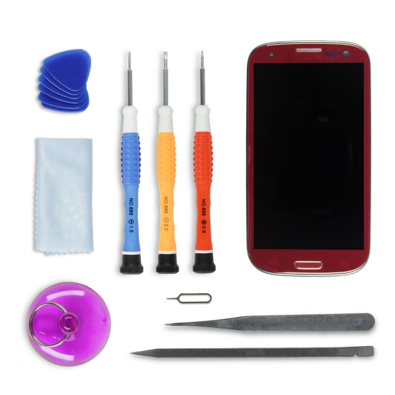 Kit réparation écran complet ROUGE - Galaxy S3 Kit réparation écran complet ROUGE - Galaxy S3