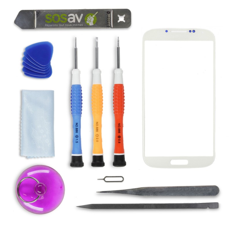 Kit réparation vitre tactile BLANCHE - Galaxy S4 Kit réparation vitre tactile BLANCHE - Galaxy S4