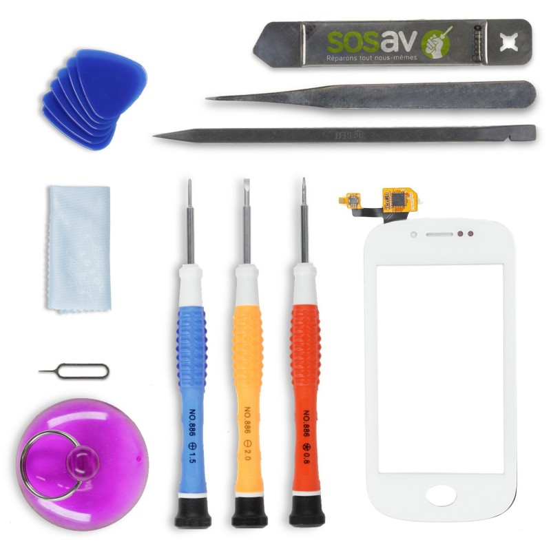 Kit de réparation VItre Tactile Blanche - Wiko Sublim Kit de réparation VItre Tactile Blanche - Wiko Sublim