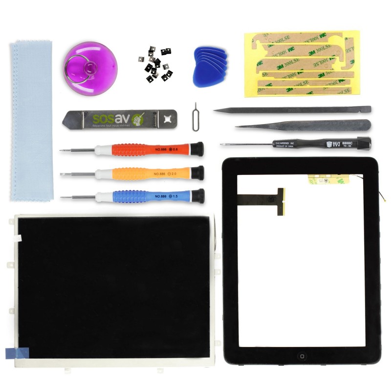 Kit réparation vitre tactile + LCD - iPad 3G Kit réparation vitre tactile + LCD - iPad 3G