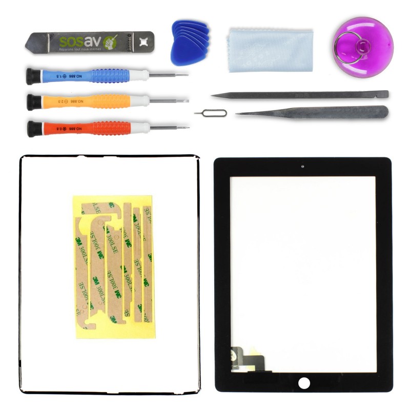Kit réparation vitre tactile (NOIR) - iPad 2 Kit réparation vitre tactile (NOIR) - iPad 2