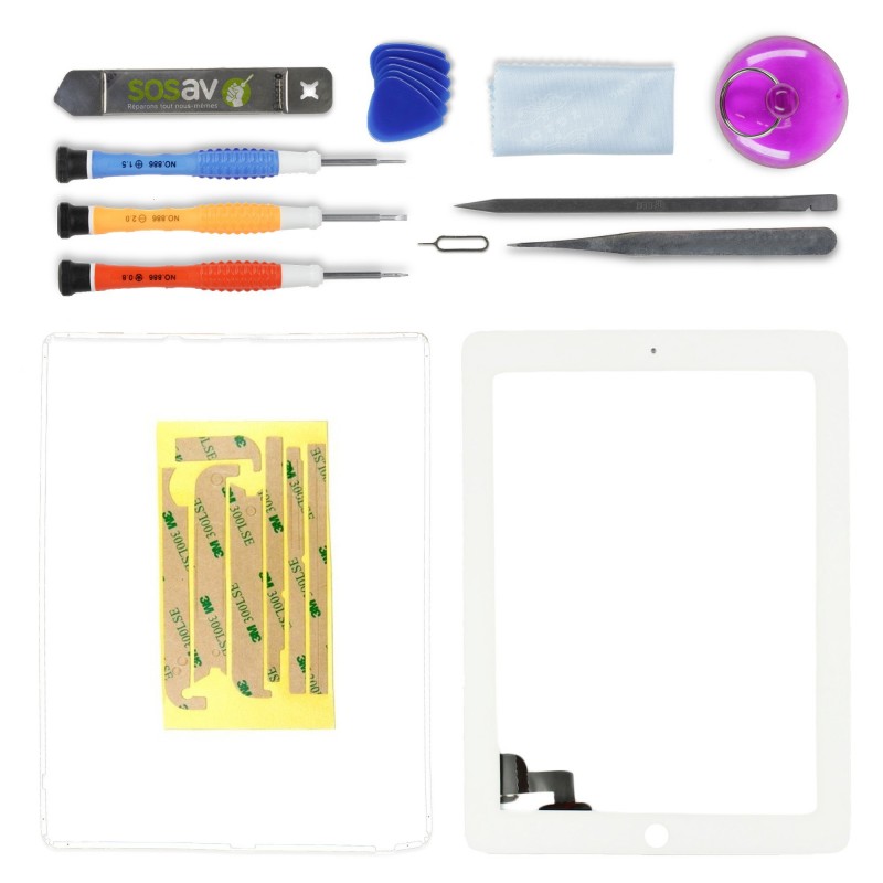 Kit réparation vitre tactile (BLANC) - iPad 2 Kit réparation vitre tactile (BLANC) - iPad 2