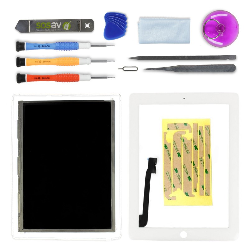 Kit réparation tactile + LCD (BLANC) - iPad 3 Kit réparation tactile + LCD (BLANC) - iPad 3