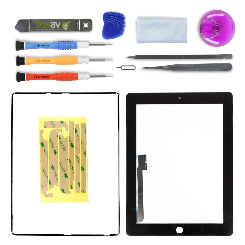 Kit réparation Vitre tactile (NOIR) - iPad 3 Kit réparation Vitre tactile (NOIR) - iPad 3