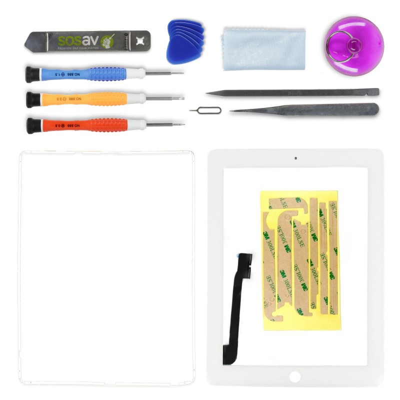 Kit réparation Vitre tactile (BLANC) - iPad 3 Kit réparation Vitre tactile (BLANC) - iPad 3