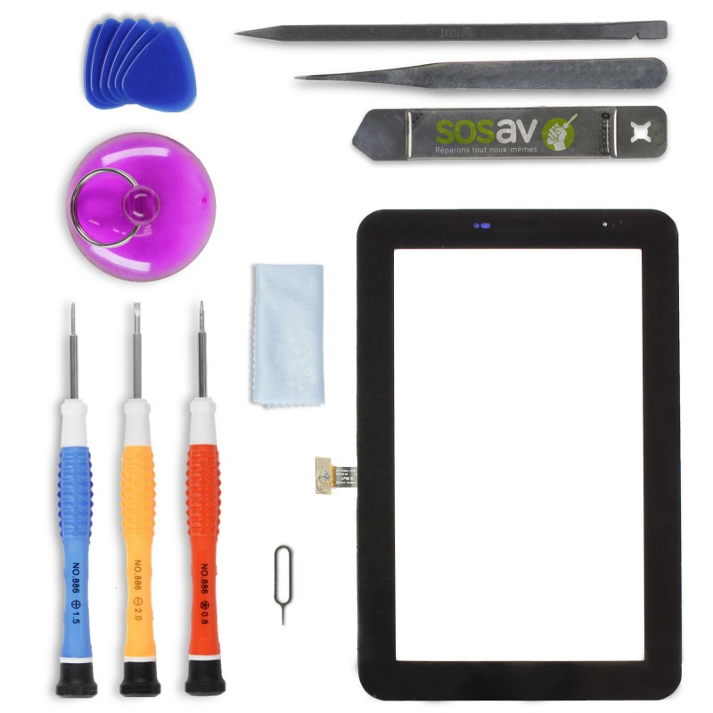 Kit de réparation Vitre Tactile Noire - Galaxy Tab 2 7" WiFi Kit de réparation Vitre Tactile Noire - Galaxy Tab 2 7" WiFi