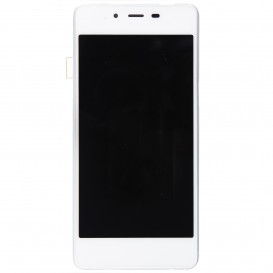 Ecran complet Blanc & Argent (LCD + Tactile + Châssis) (Officiel) - Wiko Highway Pure