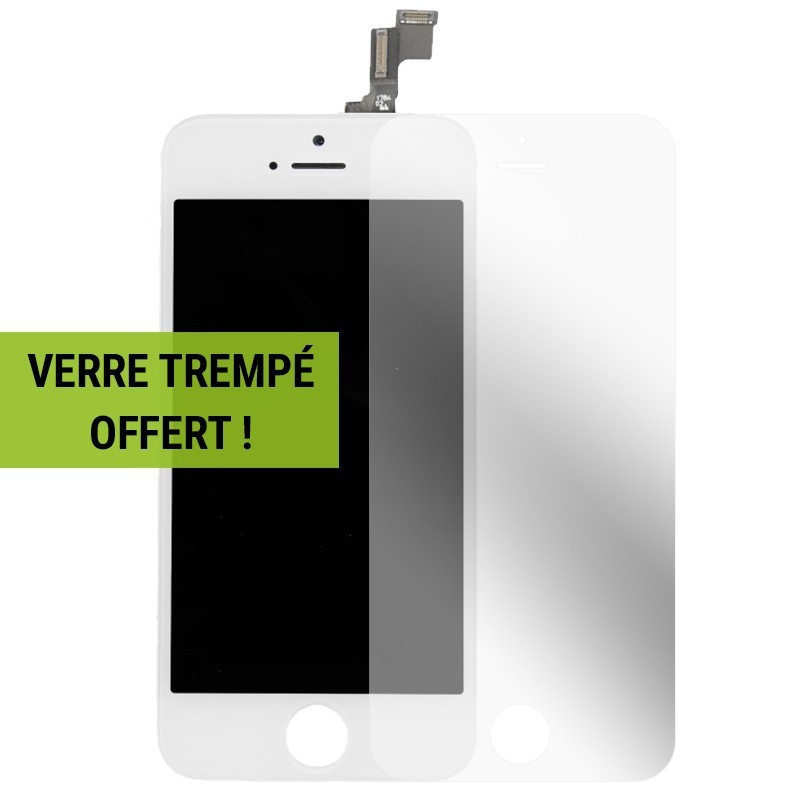 Kit de réparation Ecran Blanc iPhone 5S + verre trempé offert Kit de réparation Ecran Blanc iPhone 5S + verre trempé offert