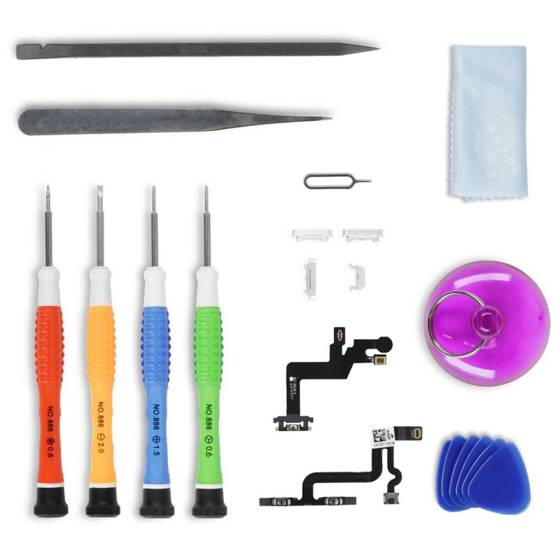 Kit de réparation Boutons BLANC - iPhone 6S Plus Kit de réparation Boutons BLANC - iPhone 6S Plus