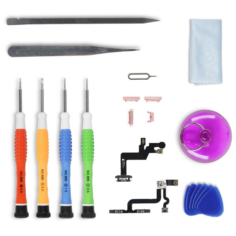 Kit de réparation boutons OR ROSE - iPhone 6S Plus Kit de réparation boutons OR ROSE - iPhone 6S Plus