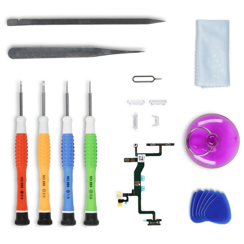 Kit réparation 4 boutons BLANC - iPhone 6S Kit réparation 4 boutons BLANC - iPhone 6S