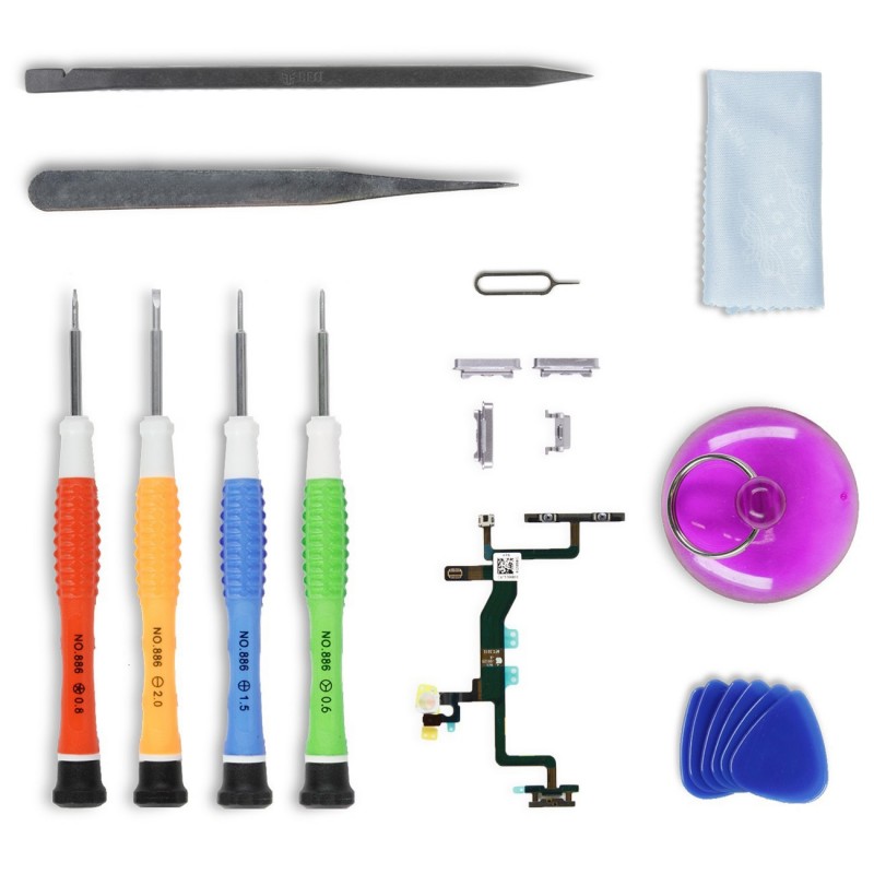 Kit de réparation 4 boutons NOIR - iPhone 6S Kit de réparation 4 boutons NOIR - iPhone 6S