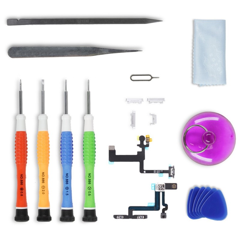 Kit de réparation Boutons (Vibreur, Volume & Power) BLANC - iPhone 6 Plus Kit de réparation Boutons (Vibreur, Volume & Power) BLANC - iPhone 6 Plus