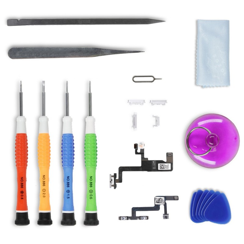 Kit de réparation Boutons BLANC (Vibreur, volume, power) - iPhone 6 Kit de réparation Boutons BLANC (Vibreur, volume, power) - iPhone 6